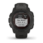 Garmin Instinct Solar, Solar-Powered Rugged Outdoor Smartwatch, Built-in Sports Apps and Health Monitoring, Graphite (Renewed)
