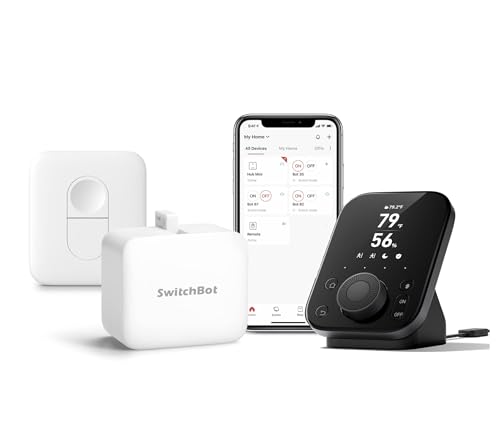 Switchbot Smart Switch Button Pusher (Bluetooth) – Fingerbot for Rocker Switch/One-Way Buttons with Remote and hub 3, App Timer Control, No Wiring, Optional Hub Required for Voice/Remote, White