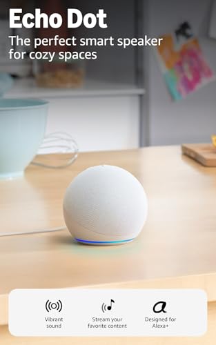 Amazon Echo Dot - Vibrant sounding speaker, Designed for Alexa+, Great for bedrooms, dining rooms and offices, Glacier White (Pack of 2)