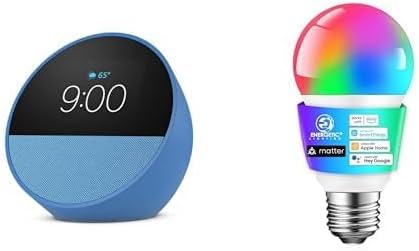 Echo Spot with Energetic Smart Color Bulb