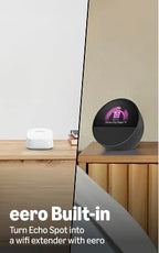 Amazon Echo Spot, Great for nightstands, offices and kitchens, Smart alarm clock, Designed for Alexa+, Black