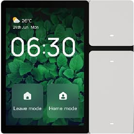 Smart Home Control Panel 3.5 Inch Touchscreen with Built in IR and Voice Assistant All in One App Control for Home and Office White 9x9x4.5cm