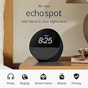 Echo Spot with Energetic Smart Color Bulb
