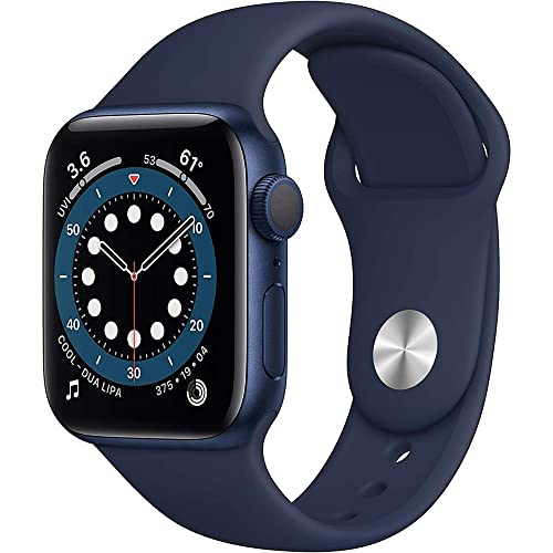 Apple Watch Series 6 (GPS + Cellular, 44mm) - Blue Aluminum Case with Deep Navy Sport Band (Renewed)