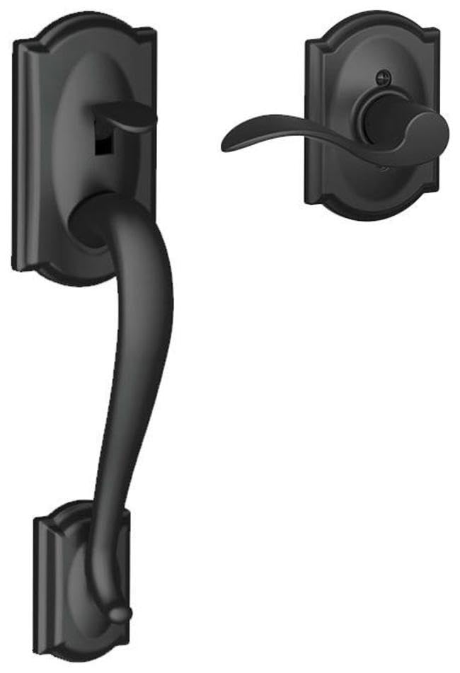 SCHLAGE Camelot Entry Handleset, Right Hand Accent Lever, Aged Bronze