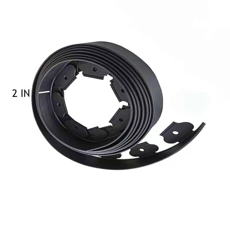 Garden Edging，160ft Landscape Edging with 200 Spikes for Lawn 2 Inch Tall(Black, 160FT)