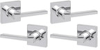 Kwikset Casey Entry Door Handle with Lock and Key, Secure Keyed Reversible Lever Exterior, for Front Entrance and Bedrooms, Matte Black, 4 Pack, Pick Resistant SmartKey Rekey Security and Microban