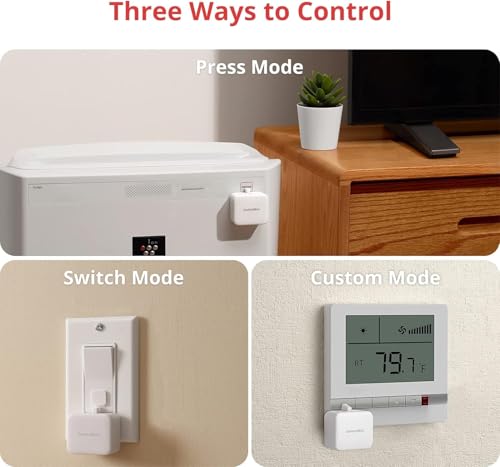 Switchbot Smart Switch Button Pusher (Bluetooth) – Fingerbot for Rocker Switch/One-Way Buttons with hub 3, App Timer Control, No Wiring, Optional Hub Required for Voice/Remote, White