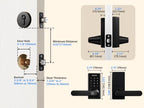 Philips Upgraded Wi-Fi Smart Lock with Handle, Keyless Entry Door Lock, Smart Door Knob, Fingerprint Unlock, App Remote Control, Auto-Lock, Keypad Deadbolt with Lever for Bedrooms, Office, Front Door