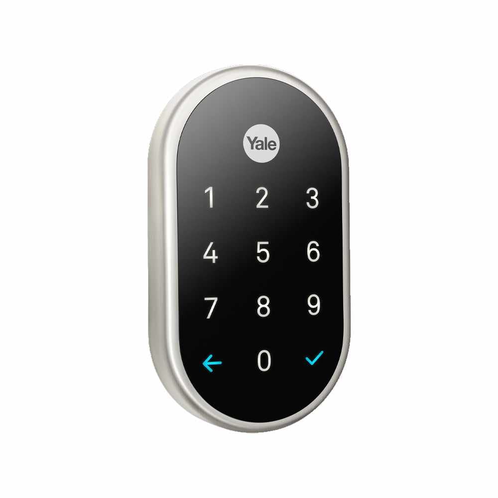 Google Nest x Yale Lock - Tamper-Proof Smart Lock for Keyless Entry - Keypad Deadbolt Lock for Front Door - Satin Nickel