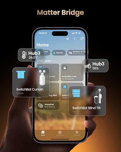Switchbot Smart Switch Button Pusher (Bluetooth) – Fingerbot for Rocker Switch/One-Way Buttons with Remote and hub 3, App Timer Control, No Wiring, Optional Hub Required for Voice/Remote, White