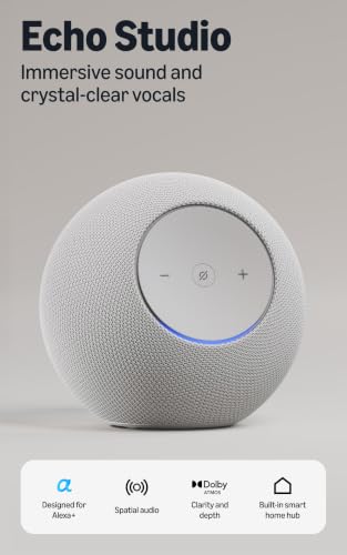 Amazon Echo Studio (newest model), Immersive spatial audio and Dolby Atmos, Designed for Alexa+, Graphite