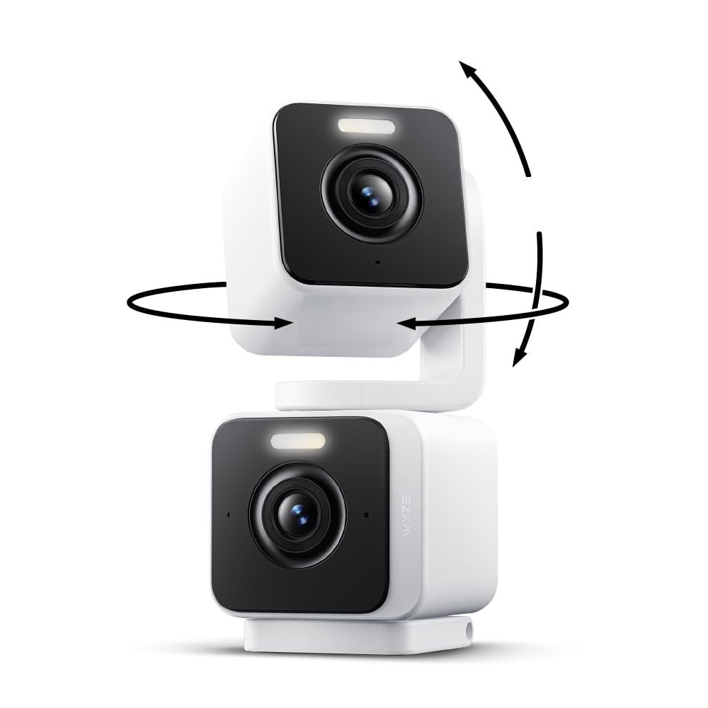 WYZE Duo Cam Pan 2K Dual Cam Indoor/Outdoor Security Camera, 2-Pack