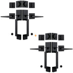 Exterior Double Door Lever Handleset,Solid Door Handle Lock Set (Keyed and Dummy Set) - Matte Black,MDHST2017DB-SET-BR