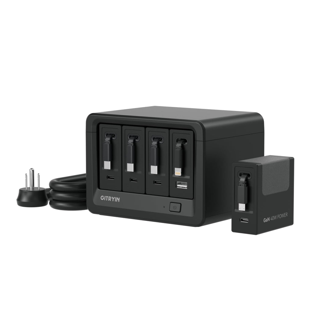 12-in-1 Desktop Charging Station, 160W USB Retractable GaN Charger