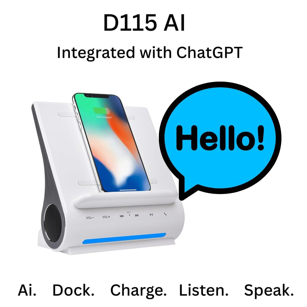 AI Home Companion combines ChatGPT-powered conversation, emotional recognition, Wireless Charger, Wi-Fi and Bluetooth Premium Speaker, Handsfree Call, 5 in 1 Ai Hub