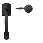 Schlage Greenwich Entry Handleset, Right Hand Delfayo Lever, Matte Black
