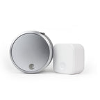 August Home Smart Lock Pro + Connect Hub - Wi-Fi Smart Lock for Keyless Entry - Works with Alexa, Google Assistant, and more – Silver