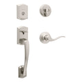 Kwikset Prescott Front Door Lock Handle and Deadbolt Set, Entry Handleset Exterior with Interior Reversible Lever, Venetian Bronze, Pick Resistant SmartKey Rekey Deadbolt Security