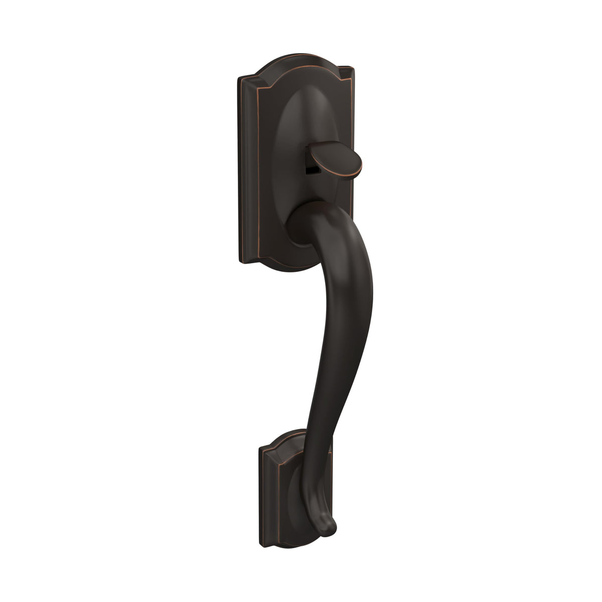 SCHLAGE Camelot Entry Handleset, Left Hand Accent Lever, Aged Bronze