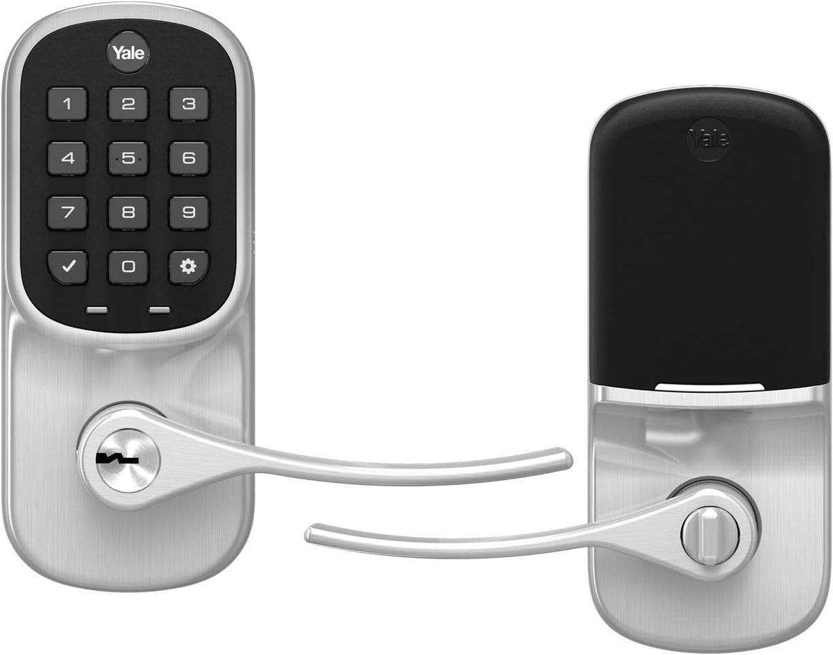 Yale WiFi Smart Lock with Handle & Keypad, Keyless Entry, Satin Nickel