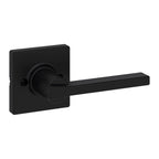 Kwikset Casey Entry Door Handle with Lock and Key, Secure Keyed Reversible Lever Exterior, for Front Entrance and Bedrooms, Matte Black, 4 Pack, Pick Resistant SmartKey Rekey Security and Microban