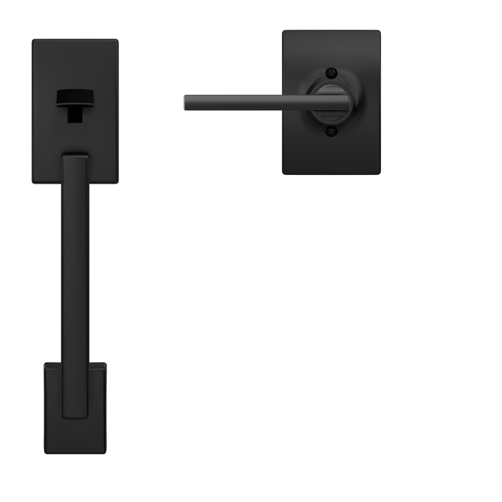 SCHLAGE Century Lower Half Entry Handleset, Latitude Lever, Matte Black
