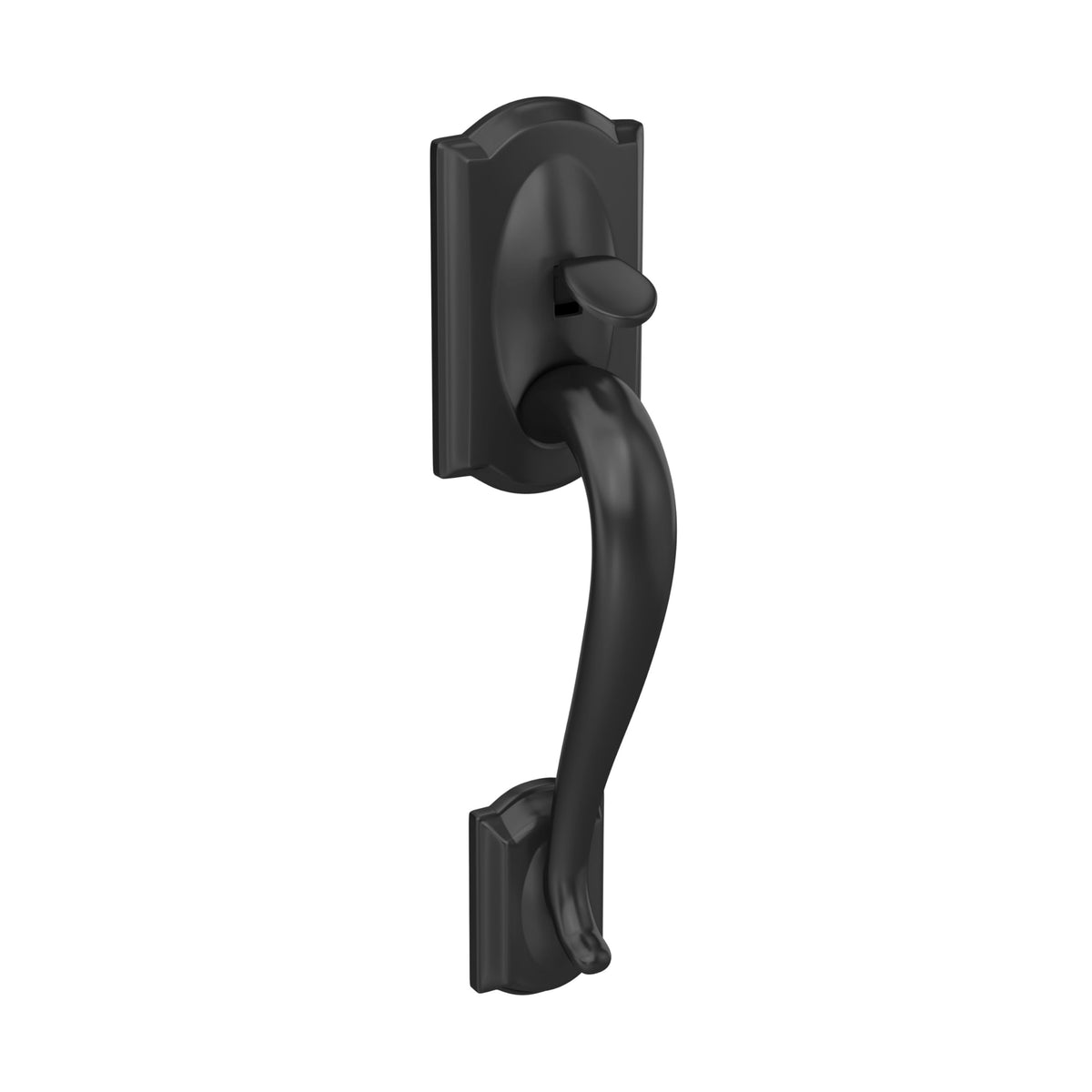 SCHLAGE Camelot Entry Handleset, Right Hand Accent Lever, Matte Black