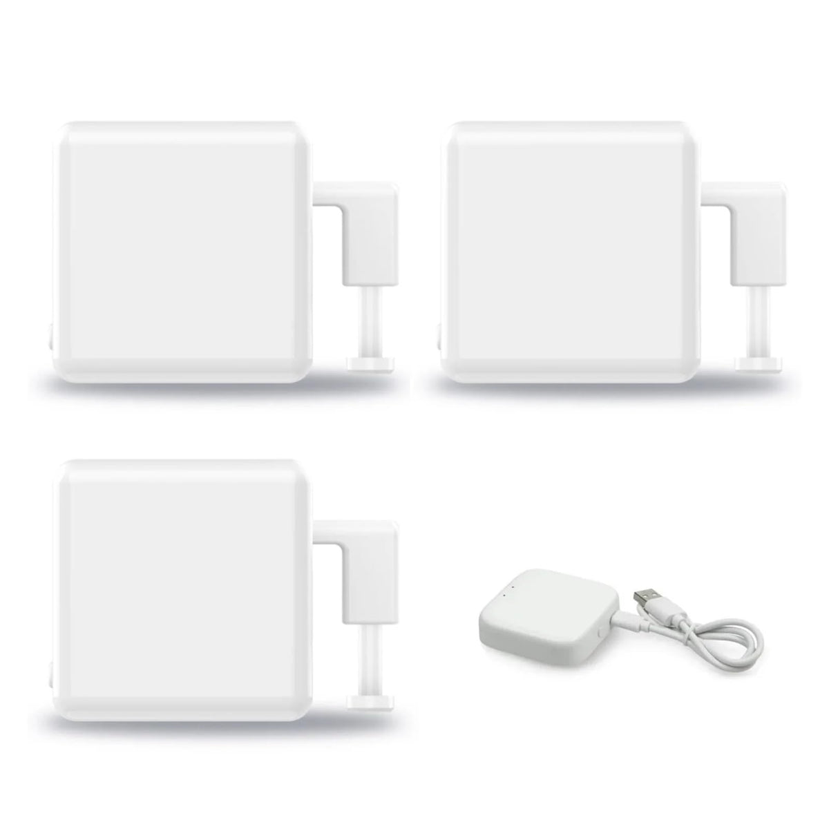 Remote Control Compatbe Buton Pusher Robot with Adjustable Up/Down Movement and Voice Assistant Integration(3white HUB)