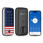 GT5K Smart Lock – Keyless Entry Door Lock with App, Keypad, and Mechanical Key – Wi-Fi Enabled, ANSI Grade 3, Alexa & SmartThings Compatible – SOLITY (Black)