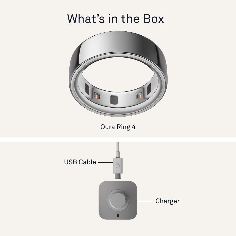 Oura Ring 4 Smart Ring - Silver - Size 7