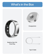 RingConn Gen 2 Air Ultra-Thin Smart Ring(Size 10, Galaxy Sliver)
