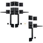 Exterior Double Door Lever Handleset,Solid Door Handle Lock Set (Keyed and Dummy Set) - Matte Black,MDHST2017DB-SET-BR