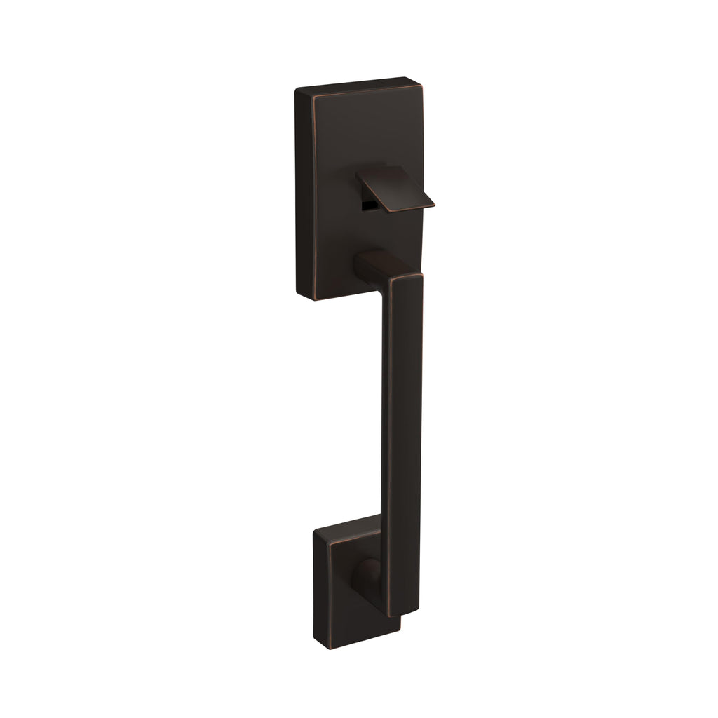 Schlage Century Lower Half Entry Handleset, Latitude Lever, Aged Bronze