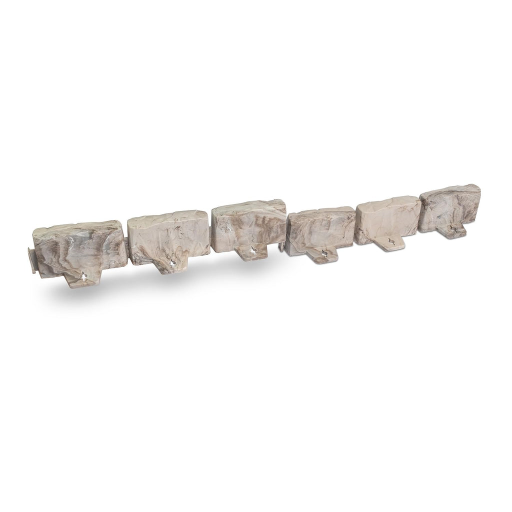 EasyFlex No-Dig Landscape Edging with Anchoring Spikes, 2.7 in. Tall Decorative Stone-Look Garden Border, 60 Foot Kit, Brown