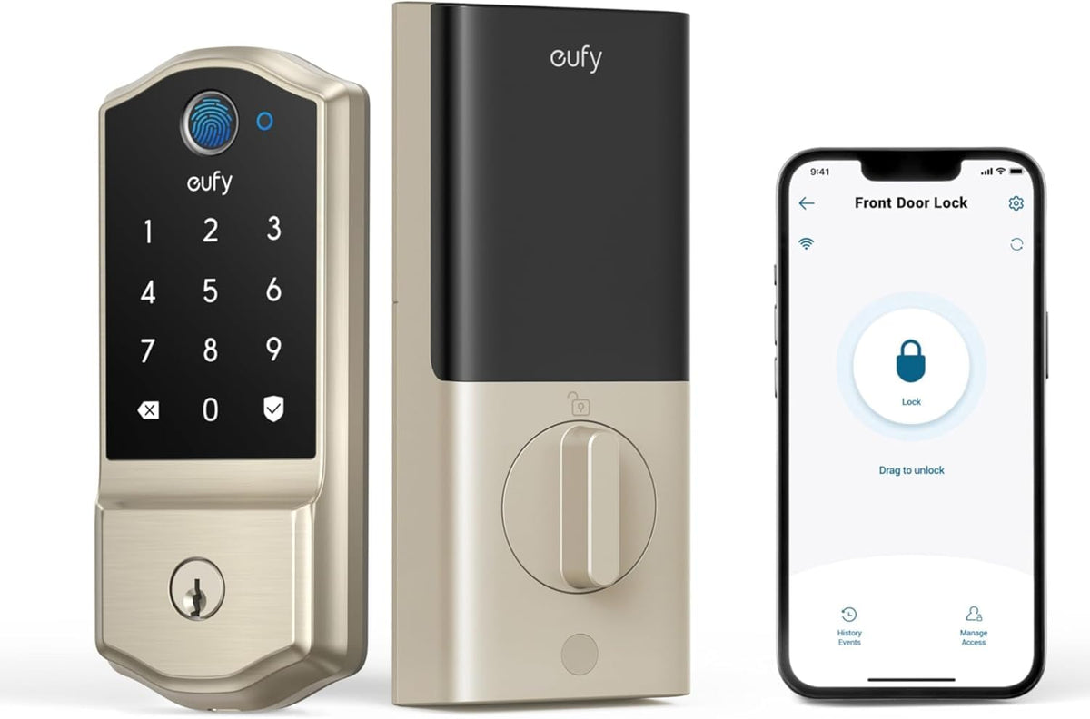 eufy Security Smart Lock Front Door Lever Set, Keyless Entry Deadbolt