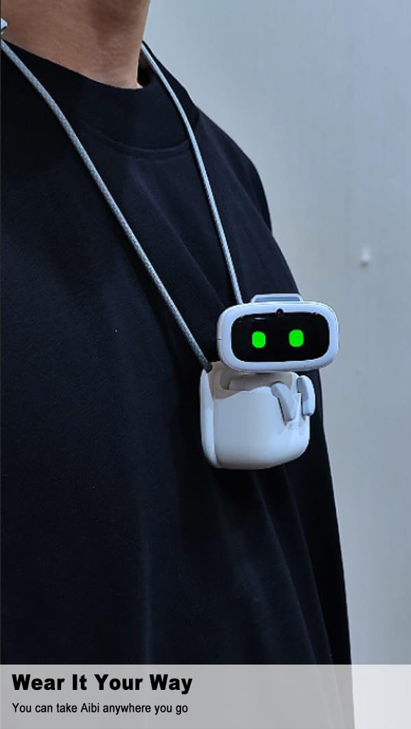 EMOPET Aibi Pocket Pet - Wearable Robot | ChatGPT Powered AI Companion with Voice Commands, Emotional Interaction, Singing & Dancing | Magnetically Attaches to Anywhere | Ultra Portable