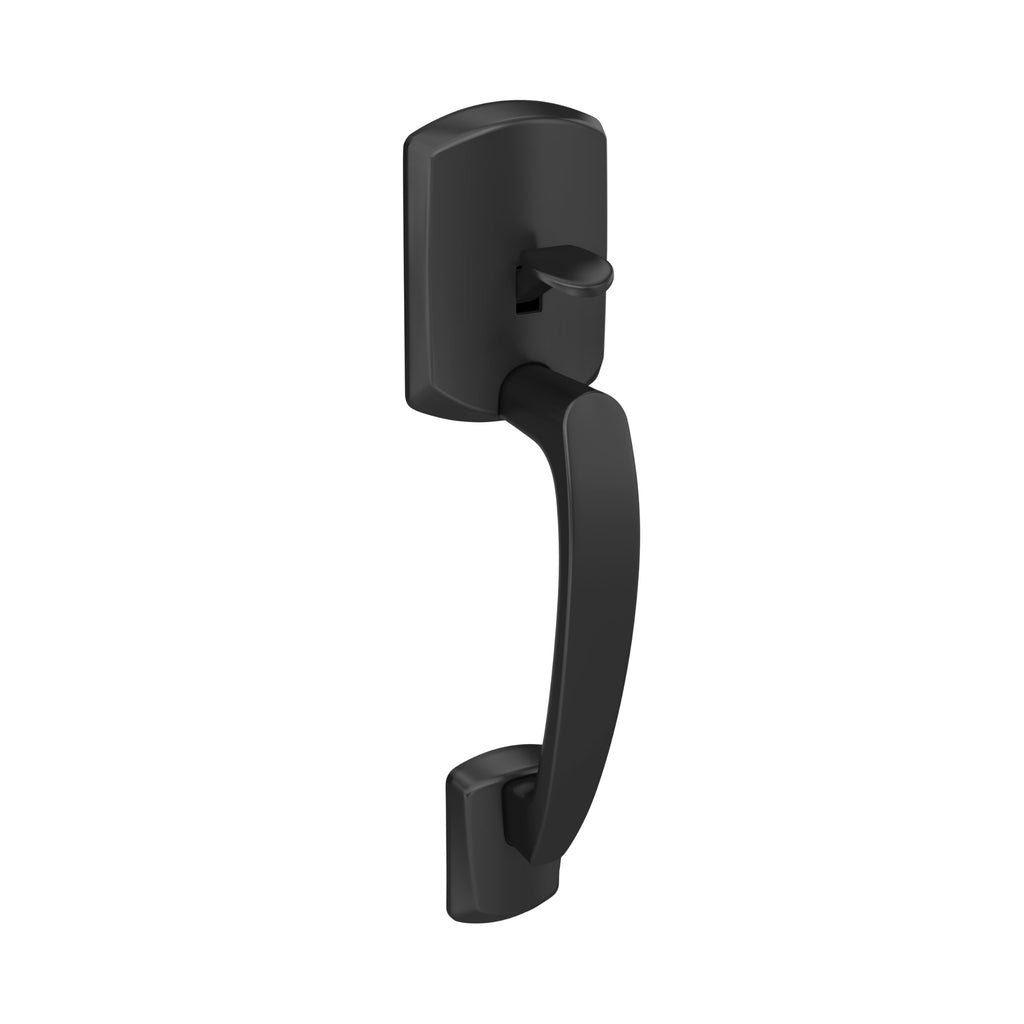 Schlage Greenwich Entry Handleset, Right Hand Delfayo Lever, Matte Black