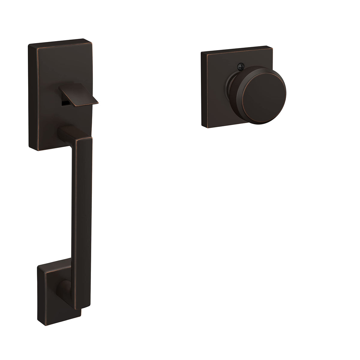 SCHLAGE Century Lower Half Entry Handleset, Latitude Lever, Matte Black