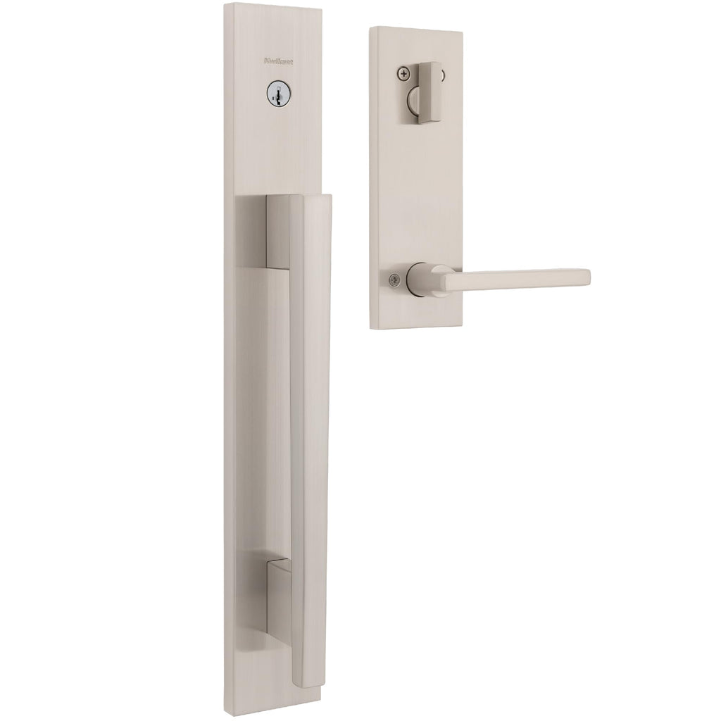 Kwikset Careus Front Door Lock Handle and Deadbolt Set, Entry Door Handleset Exterior with Interior Reversible Lever, Matte Black, Pick Resistant SmartKey Rekey Deadbolt Security