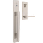 Kwikset Careus Front Door Lock Handle and Deadbolt Set, Entry Door Handleset Exterior with Interior Reversible Lever, Matte Black, Pick Resistant SmartKey Rekey Deadbolt Security