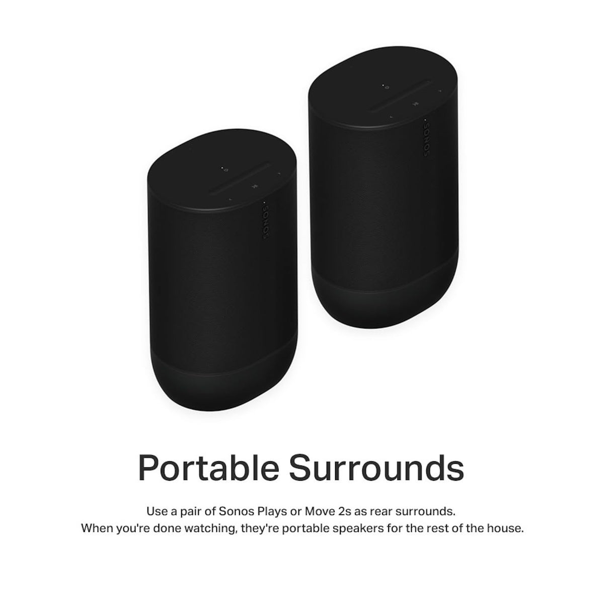 Sonos Move 2 - Black - Wireless Portable Bluetooth Speaker