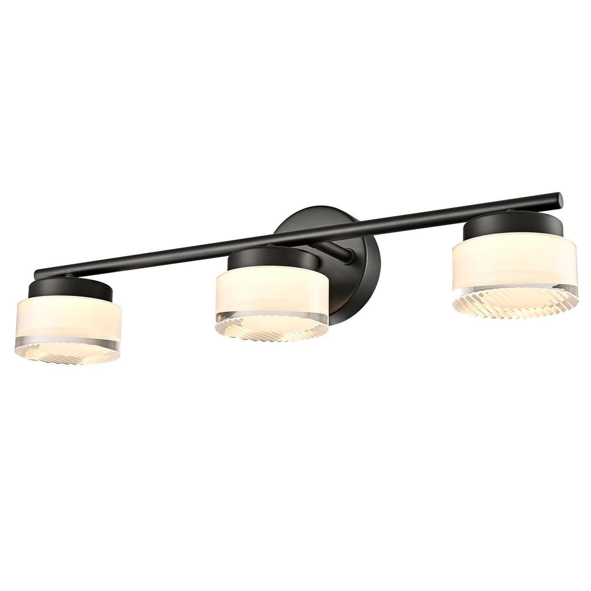 DAYCENT Black 3-Light Bathroom Vanity Lights with APP/Remote Control 21.26"