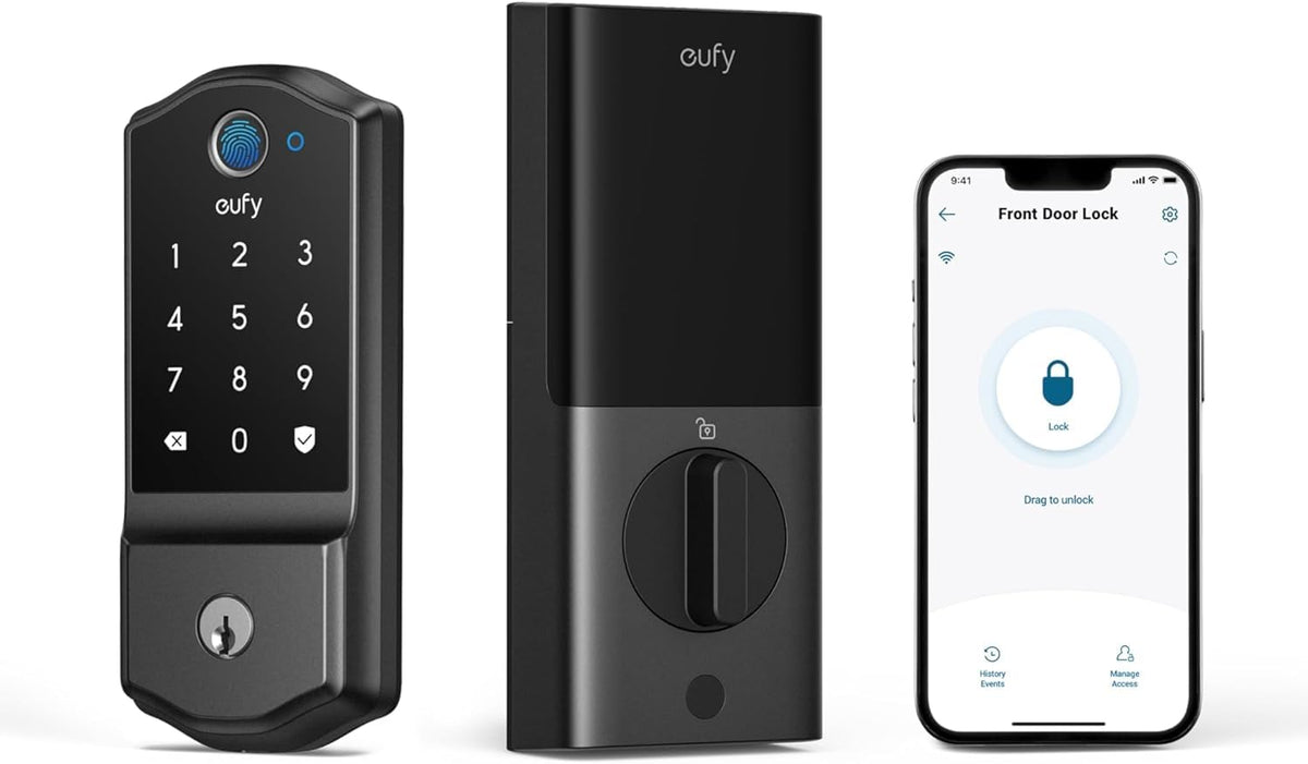 eufy Security Smart Lock Front Door Lever Set, Keyless Entry Deadbolt