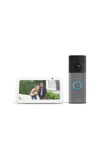 Amazon Echo Show 5 Smart Display with Alexa+ & Ring Battery Doorbell Bundle - 2x Bass, Retinal 2K Video, 6x Enhanced Zoom, Charcoal & Speckled Gray