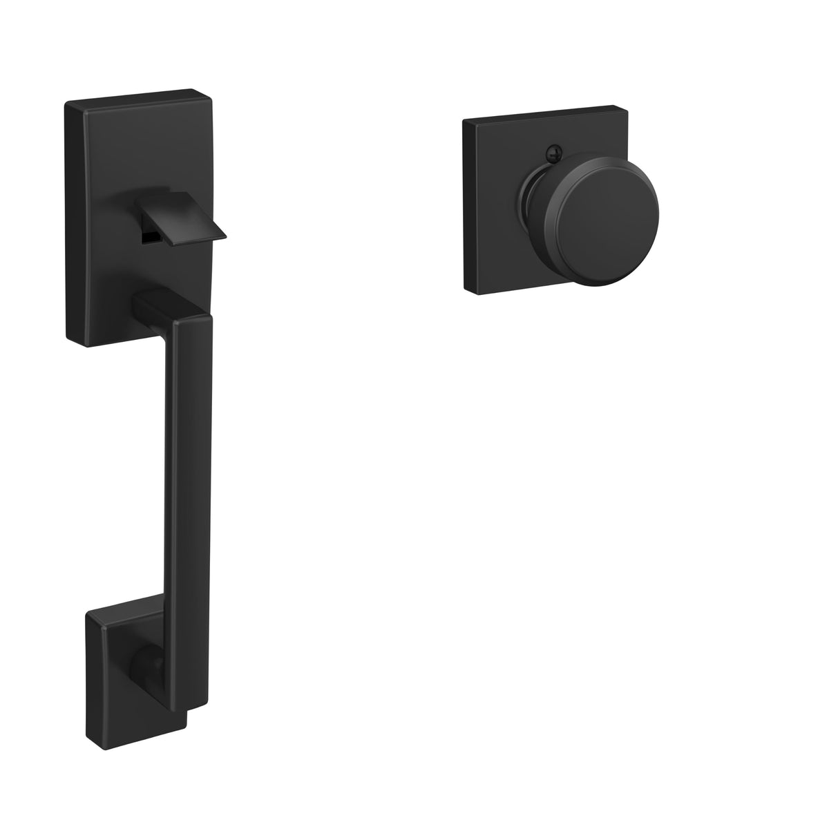 SCHLAGE Century Lower Half Entry Handleset, Latitude Lever, Matte Black
