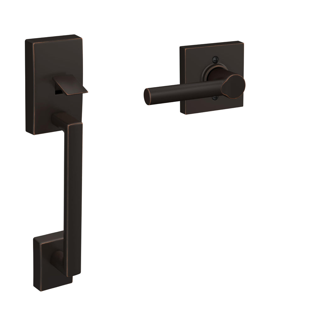 SCHLAGE Century Lower Half Entry Handleset, Latitude Lever, Matte Black