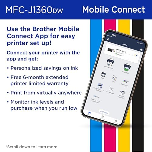 Brother Work Smart 1360 Wireless Color Inkjet All-in-One Print, Scan, Copy