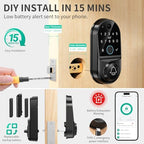 Smart Door Lock for Front Door: WiFi & Camera with 1080p HD Night Vision