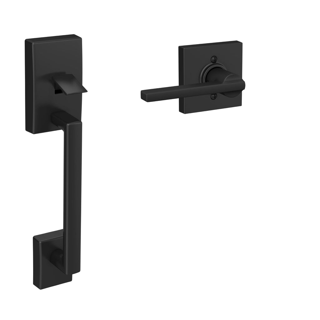 SCHLAGE Century Lower Half Entry Handleset, Latitude Lever, Matte Black